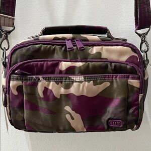 Lug Purple and Brown Messenger Bag Durable Nylon